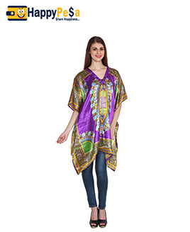 Stylish Printed Purple Kaftan