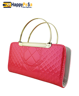 Printed Pink Clutch Bag