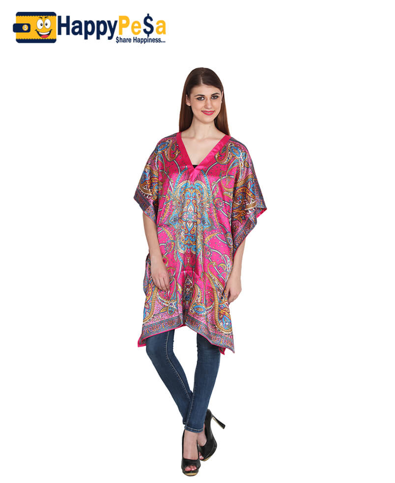 Stylish Printed Pink Kaftan