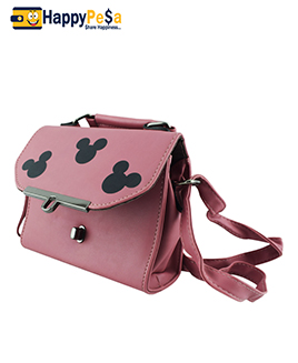 Pink Flower Printed Clutch Bag