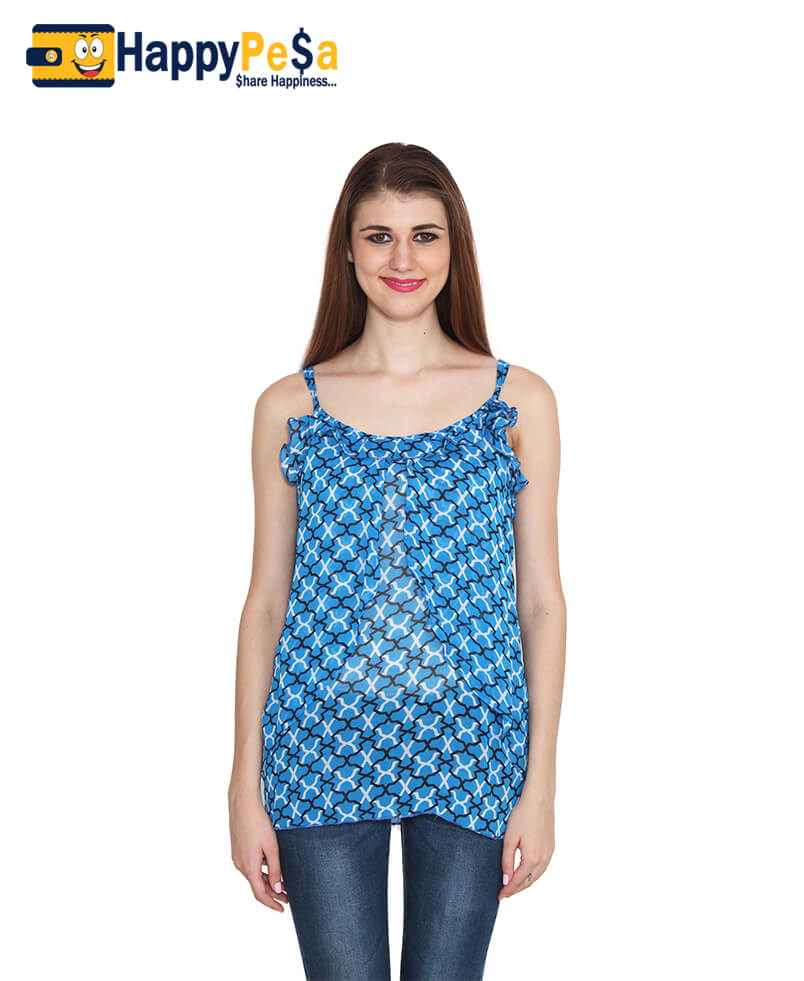 Sleeveless Check Printed Top