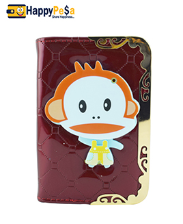 Character Printed Maroon Wallet 